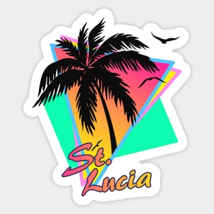 St. Lucia Cool 80s Sunset Sticker